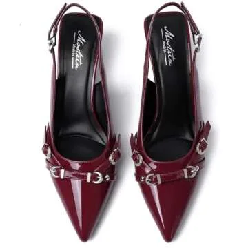 Mostrin Red Slingback Kitten Heels - Stylish & Comfortable
