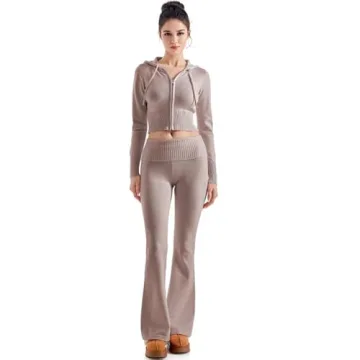 SUUKSESS Women's Cropped Hoodie & Flare Pants Set