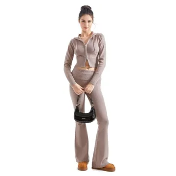 SUUKSESS Women's Cropped Hoodie & Flare Pants Set