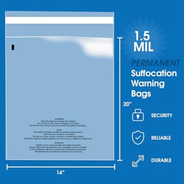 Spartan Industrial 14” X 20” Self Seal Clear Poly Bags