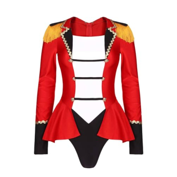 Moggemol Women's Circus Ringmaster Costume Ringleader Cosplay Bodysuit Stage Shows Halloween Fancy D...