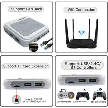 Kinhank Super Console X Retro Video Game Console Built in 95,000+ Classic Games,Emulator Console for 4K TV Support HD Output, Up to 5 Players,LAN/WiFi,Gifts for Men Who Have Everything,2 Gamepads