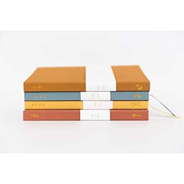 Promptly Journals, Blank Journal: THINK/BELIEVE/FEEL (Amber Orange, Linen) | Layflat Notebook | Ruled Journal | Journal Notebook | Gifts for Women and Men