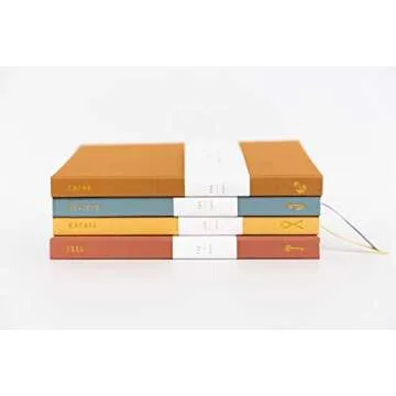 Promptly Journals, Blank Journal: THINK/BELIEVE/FEEL (Amber Orange, Linen) | Layflat Notebook | Ruled Journal | Journal Notebook | Gifts for Women and Men