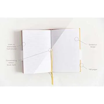 Promptly Journals, Blank Journal: THINK/BELIEVE/FEEL (Amber Orange, Linen) | Layflat Notebook | Ruled Journal | Journal Notebook | Gifts for Women and Men