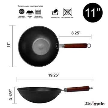 Lightweight Cast Iron Wok 11 Inch for Superior Cooking