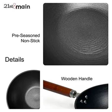 Lightweight Cast Iron Wok 11 Inch for Superior Cooking