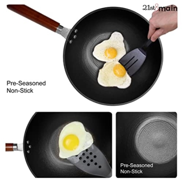 Lightweight Cast Iron Wok 11 Inch for Superior Cooking