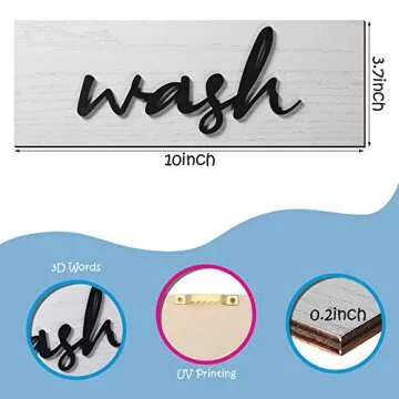 Jetec Farmhouse Bathroom Wall Decor Set - Rustic Elegance