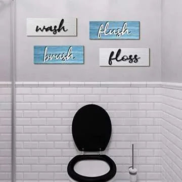 Jetec Farmhouse Bathroom Wall Decor Set - Rustic Elegance