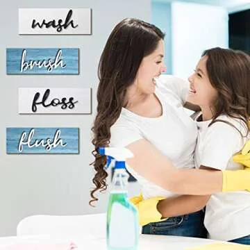 Jetec Farmhouse Bathroom Wall Decor Set - Rustic Elegance