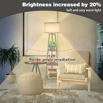 ZQQLITE Floor Lamp for Living Room， Standing Lamp，Tall Lamp， Amparas Elegantes para Sala with Linen Shade，Modern Floor Lamp for Living Room，Bedroom or Office（Black Floor Lamp）