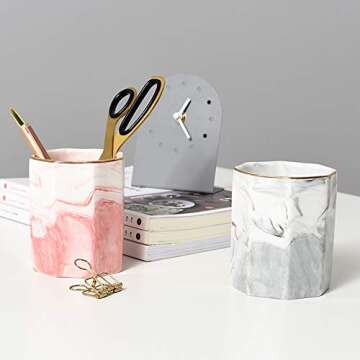 YOSCO Ceramic Desk Cute Pen Holder - Stylish Organizer