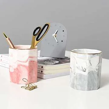 YOSCO Ceramic Desk Cute Pen Holder - Stylish Organizer