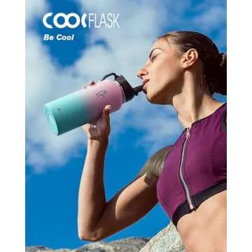32 oz Insulated Water Bottle with Straw&3 Lids, Coolflask Stainless Steel Metal Flask Wide Mouth for Sports or Office, Non-BPA Keep Cold Up to 48 Hrs or Hot Up to 24 Hrs, Bubblegum Princess
