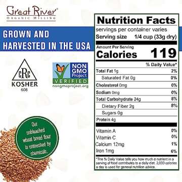 Great River Organic Milling, Bread Flour, Unbleached Wheat, Organic, 25-Pounds (Pack of 1)