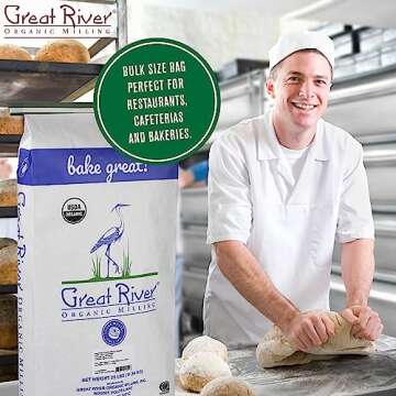 Great River Organic Milling, Bread Flour, Unbleached Wheat, Organic, 25-Pounds (Pack of 1)