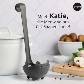OTOTO Katie Cat Soup Ladle - Halloween Gifts Black Cat, Gothic Gifts, Gifts for Cat Lovers - Spooky ...
