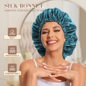 Satin Bonnet for Curly Hair - Silk Sleep Cap for Women