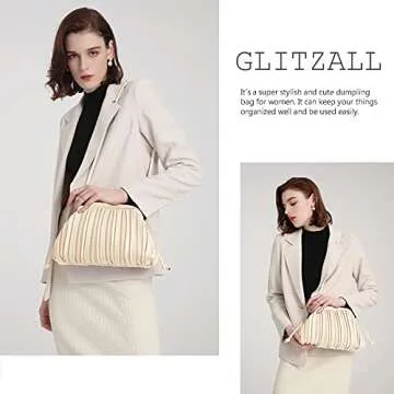Trendy GLITZALL Dumpling Handbag in PU Leather