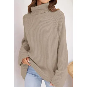 ZESICA Oversized Turtleneck Sweater for Winter Comfort