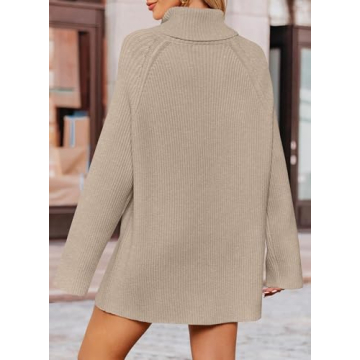ZESICA Oversized Turtleneck Sweater for Winter Comfort