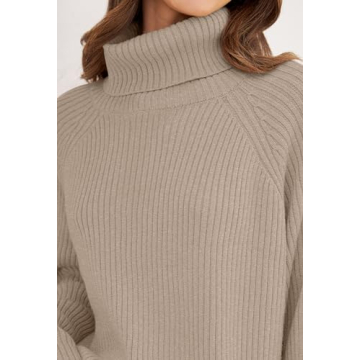 ZESICA Oversized Turtleneck Sweater for Winter Comfort