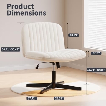 Naspaluro Modern Armless Office Chair for Comfort