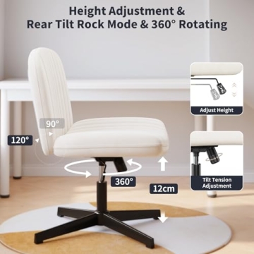 Naspaluro Modern Armless Office Chair for Comfort