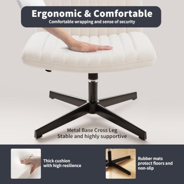 Naspaluro Modern Armless Office Chair for Comfort