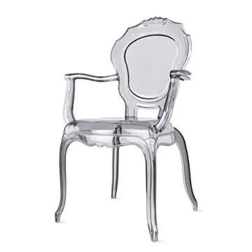 2xhome - Belle Style Ghost Chair Ghost Armchair Dining Room Chair - Smoke Armchair Lounge Chair Seat Higher Fine Modern Designer Artistic Classic Mold