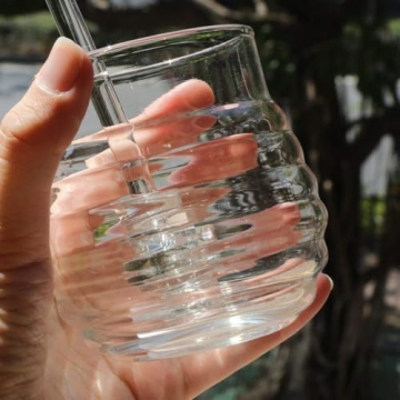 Itikky Honey Pot with Dipper Beehive Style 9.5 fl oz