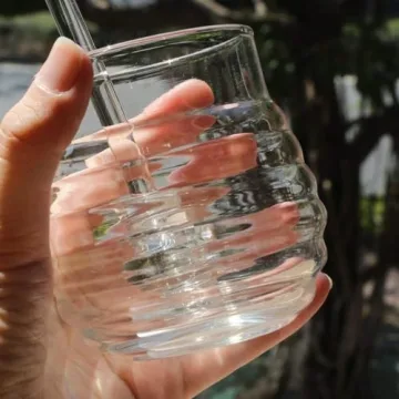 Itikky Honey Pot with Dipper Beehive Style 9.5 fl oz