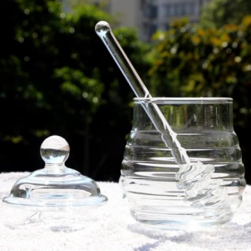 Itikky Honey Pot with Dipper Beehive Style 9.5 fl oz