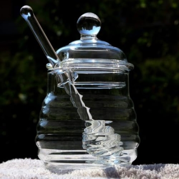 Itikky Honey Pot with Dipper Beehive Style 9.5 fl oz