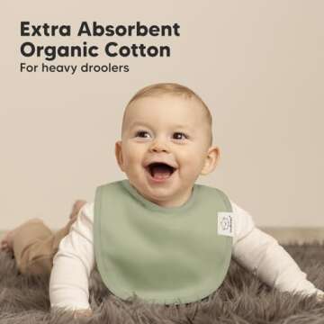 8-Pack Organic Baby Bibs for Boys, Girls - Soft Cotton Drooling and Teething Baby Bibs, Baby Girl Bibs, Baby Boy Bibs, Baby Drool Bibs for Baby Girl, Boy, Newborn Infant Bibs (Embrace)