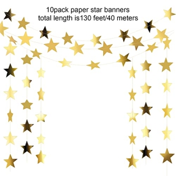 130 Feet Patelai Glitter Star Garland for All Occasions