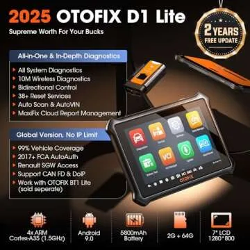 OTOFIX D1 Lite 2025 Bidirectional Scan Tool, Bluetooth OBD2 Scanner Diagnostic Tool, 2 Years Free Up...