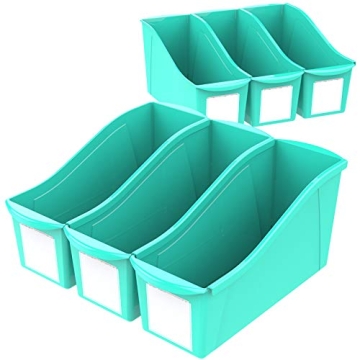 Storex Large Book Bin, 6-Pack Stylish Organizer