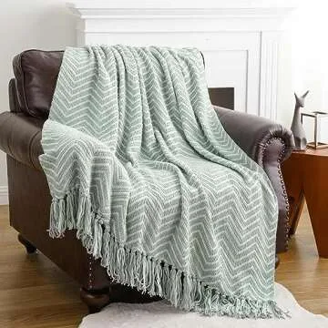 BATTILO HOME Sage Green Decorative Throw Blanket - Cozy & Chic