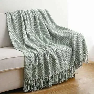 BATTILO HOME Sage Green Decorative Throw Blanket - Cozy & Chic