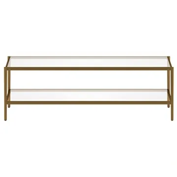 Elegant Henn&Hart Coffee Table with Glass Shelf