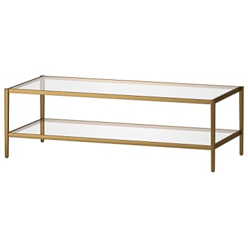 Elegant Henn&Hart Coffee Table with Glass Shelf