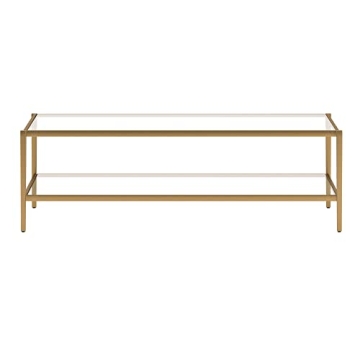 Elegant Henn&Hart Coffee Table with Glass Shelf