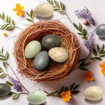 SiliFine 16 Pcs Easter Speckled Eggs 2.4 Inch Plastic Speckled Eggs Bowl and Vase Filler for DIY Spring Displays and Easter Decorations (Dark Gray,Light Gray,Green,Cream)