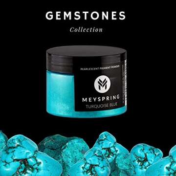 MEYSPRING Turquoise Blue Mica Powder - Vibrant Epoxy Resin Color Pigment for Artistic Creations