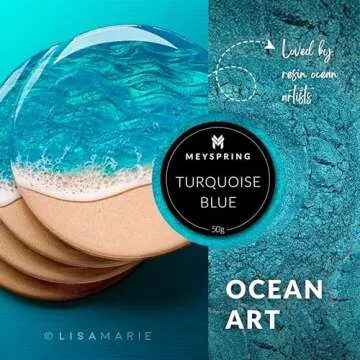MEYSPRING Turquoise Blue Mica Powder for Resin Art