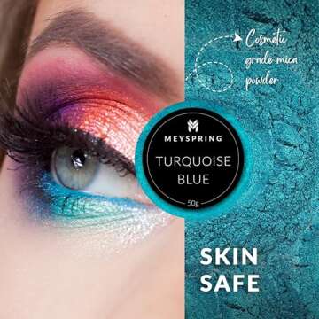MEYSPRING Turquoise Blue Mica Powder for Resin Art