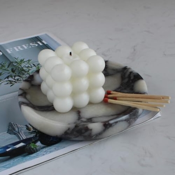 Calacatta Viola Marble Jewelry Dish - Elegant Trinket Holder