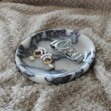Calacatta Viola Marble Jewelry Dish - Elegant Trinket Holder